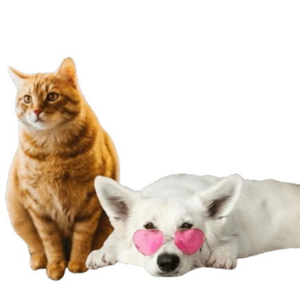 Perro y gato felices
